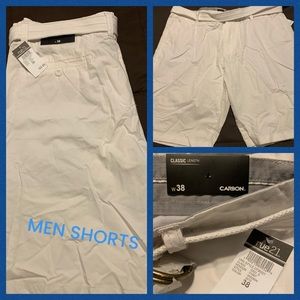 Men’s White Carbon Shorts, Size 38(New)